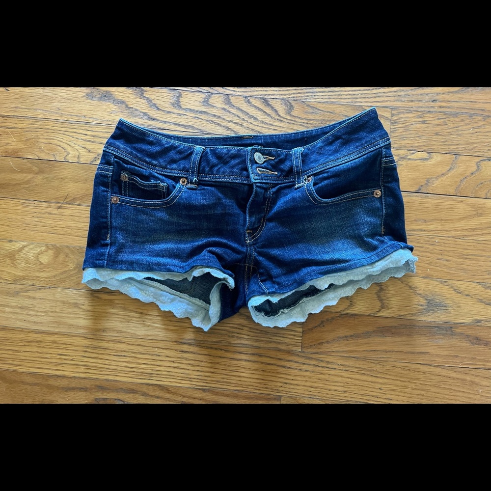 Denim with lace trim American eagle shorts